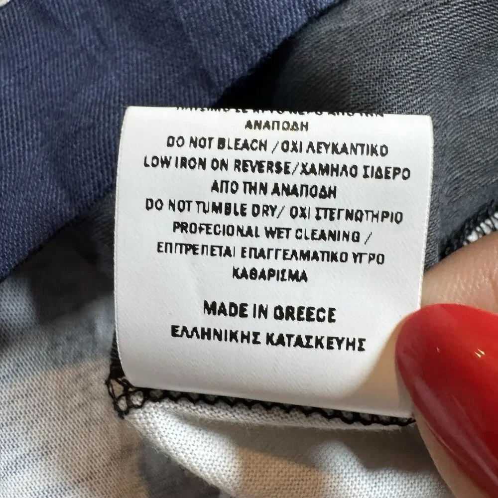 Ozai N Ku Black Blue Brush Stroke Top Shirt Boxy Oversized Art to Wear sz 1 - Picture 10 of 13